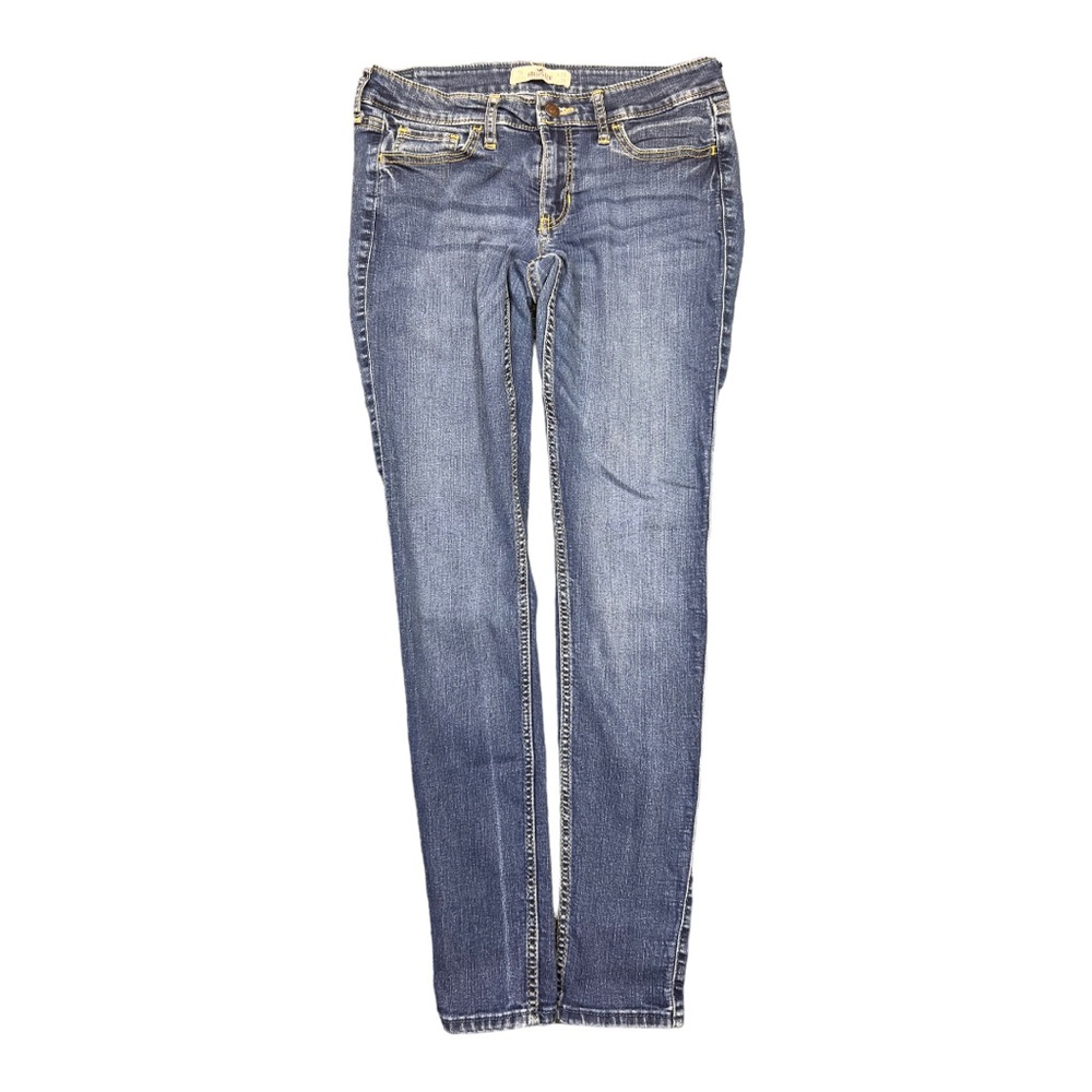 Hollister denim blue jeans 28W/31L 7R low rise skinny light wash soft stretch